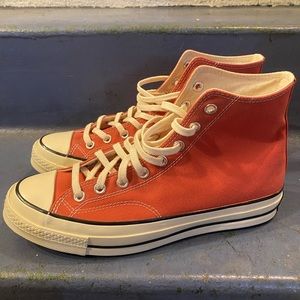 Brand new 70s style converses in a salmon type of color..
